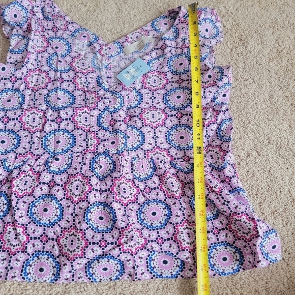 NWT LOFT Petite Mosaic Flutter Peplum Top S - Picture 8 of 11